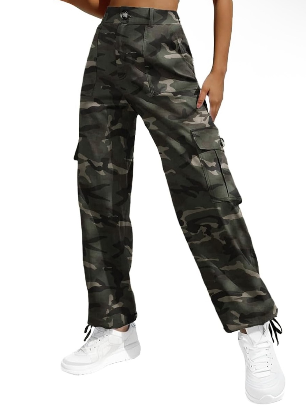 Lepunuo Women's Camo High Waisted Cargo Pants